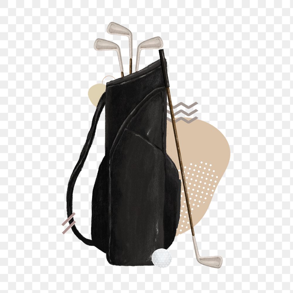 Golf bag sport png, hobby illustration, editable design