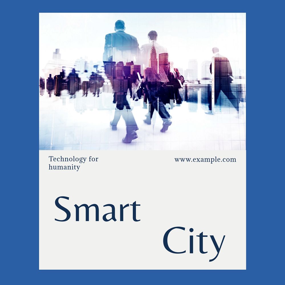 Smart city Facebook post template, editable design