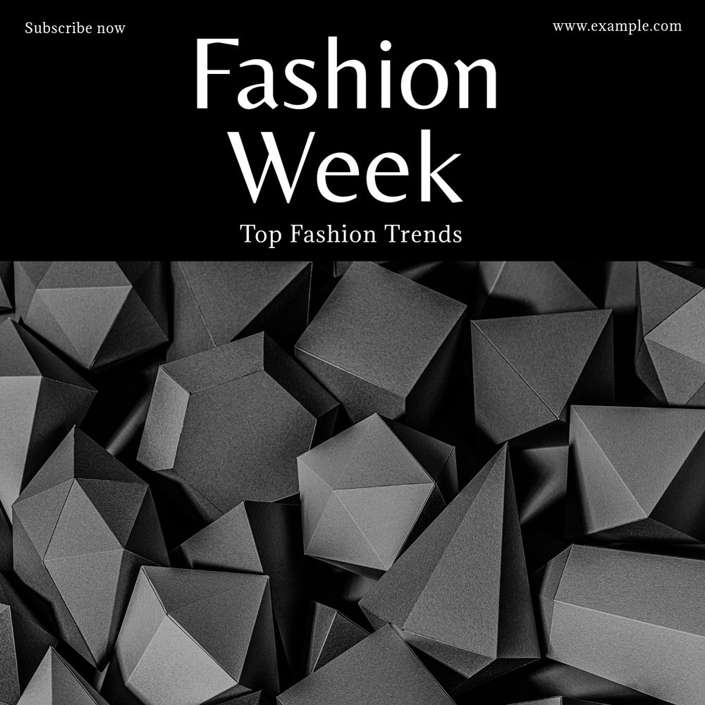 Fashion week Facebook post template, editable design