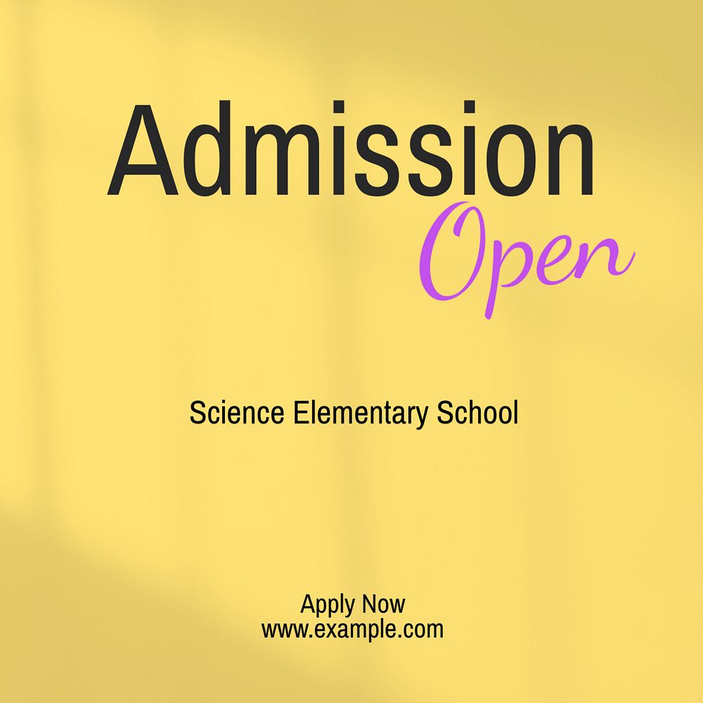 Admission open Instagram post template, editable text