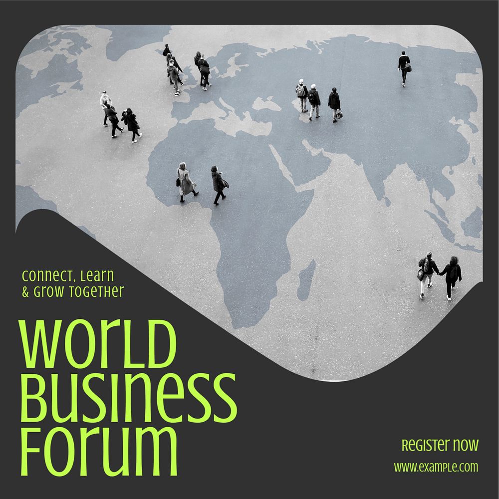 World business forum Instagram post template, editable design