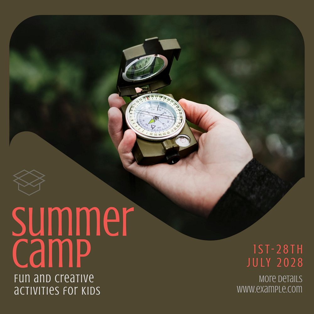 Summer camp Facebook post template, editable design