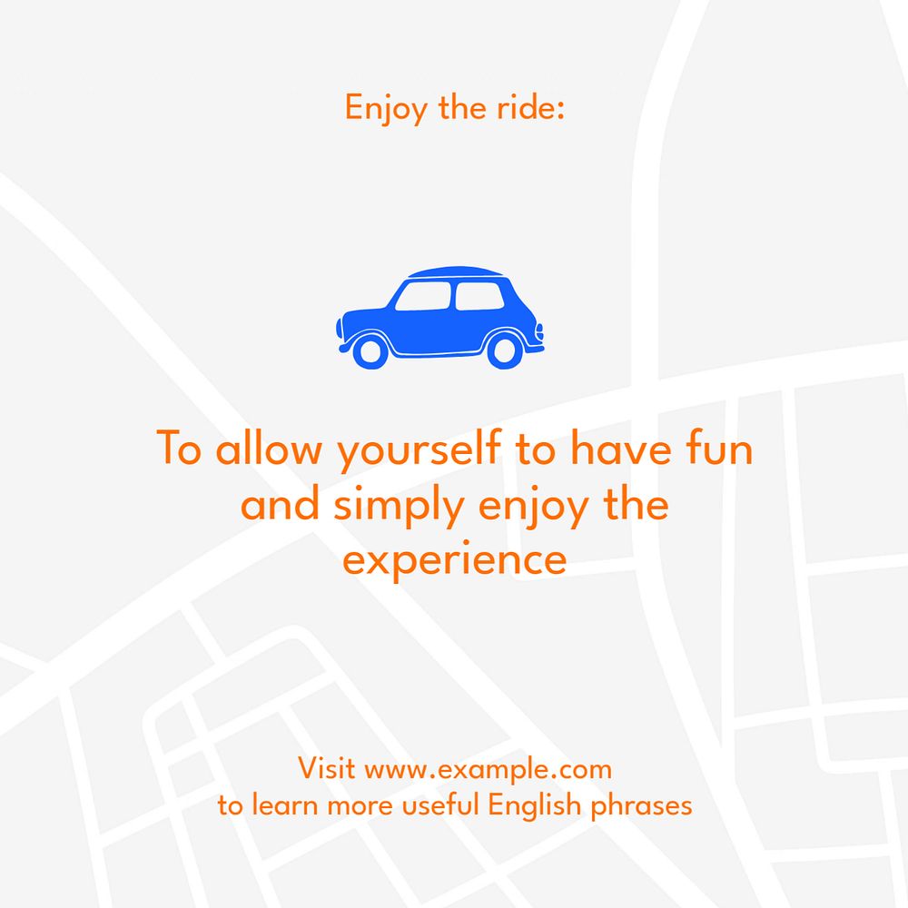 Enjoy the ride Instagram post template, editable text