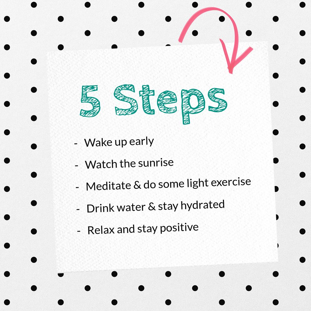 To do steps Instagram post template, editable text