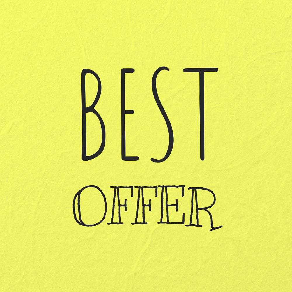 Best offer Instagram post template, editable text