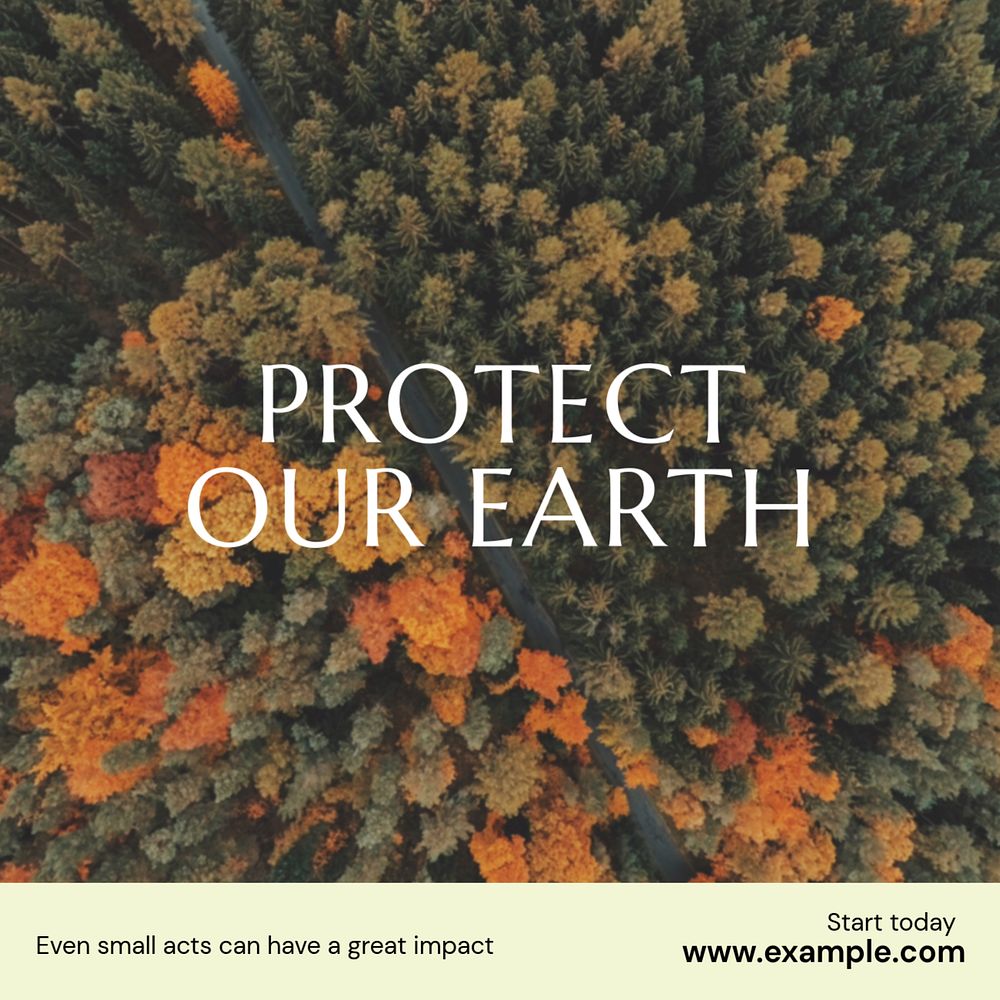 Protect our Earth post template, editable social media design