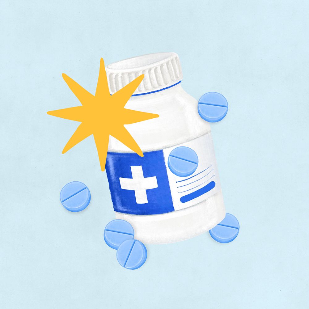 Medicine bottle illustration, editable design