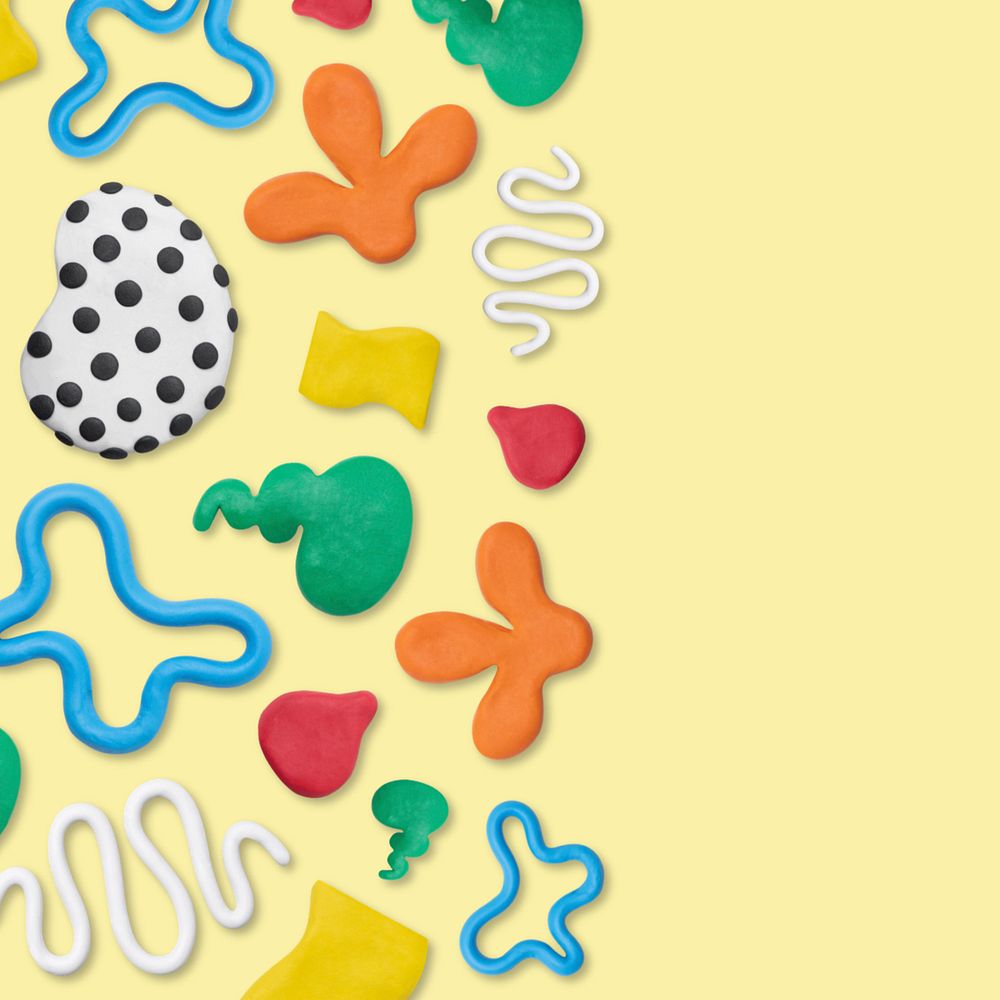 Kids clay patterned yellow background, editable design