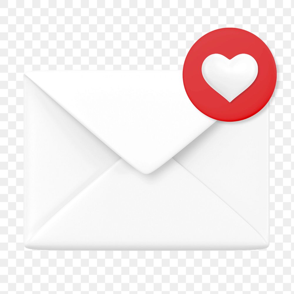 Love letter, 3D illustration, editable design