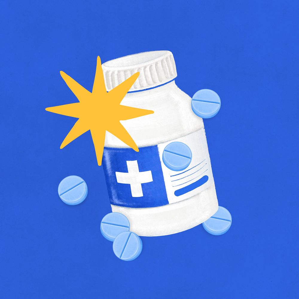 Medicine bottle illustration, editable design