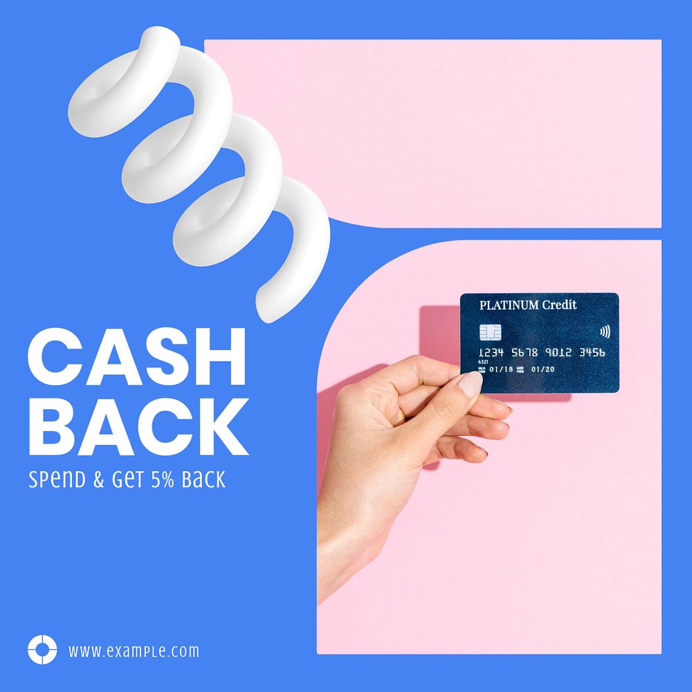 Credit card advertisement Instagram post template, editable text