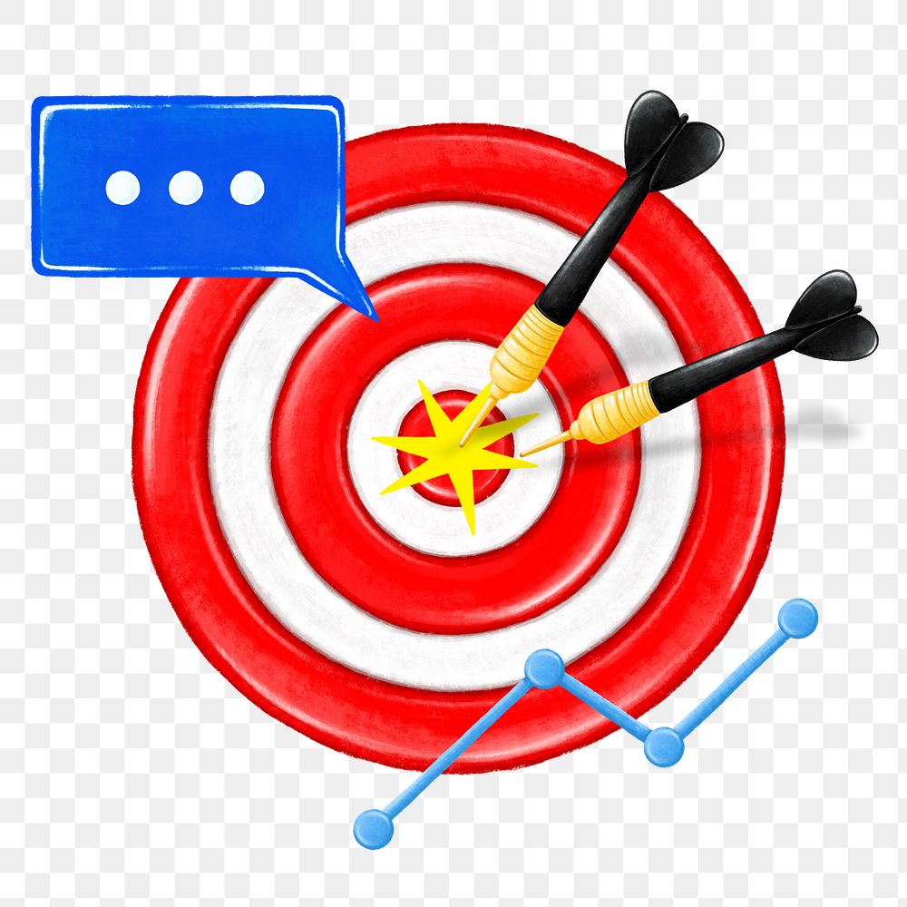 Bullseye target png, business success remix, editable design