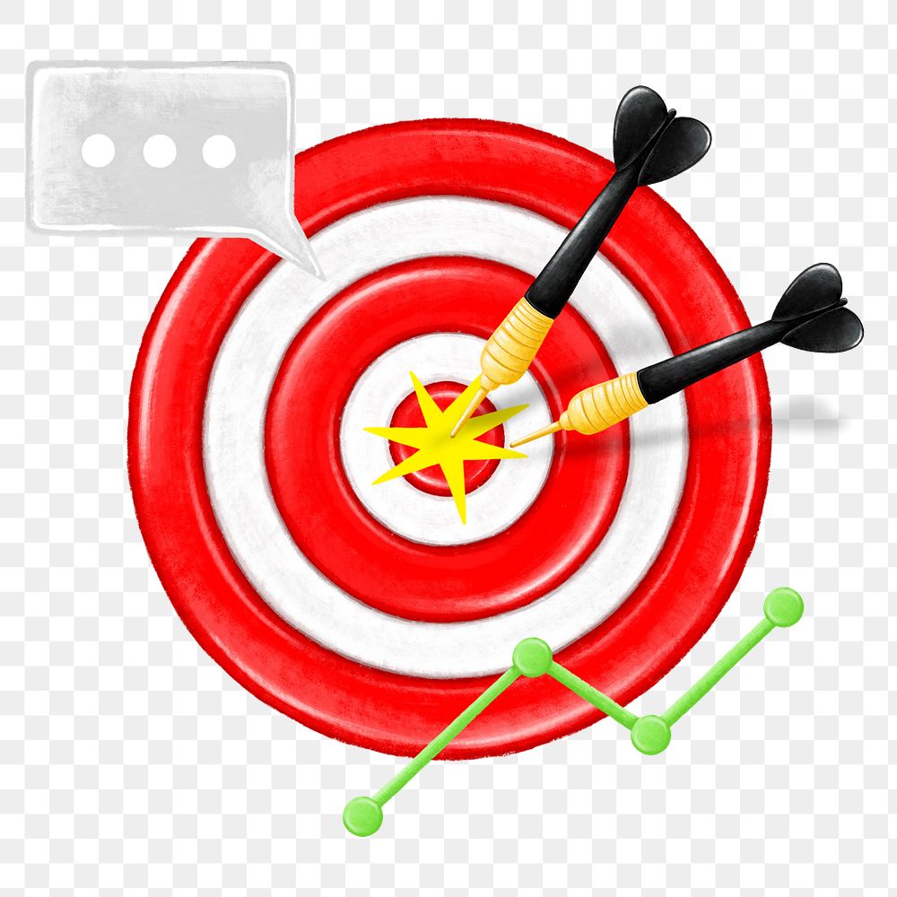 Bullseye target png, business success remix, editable design