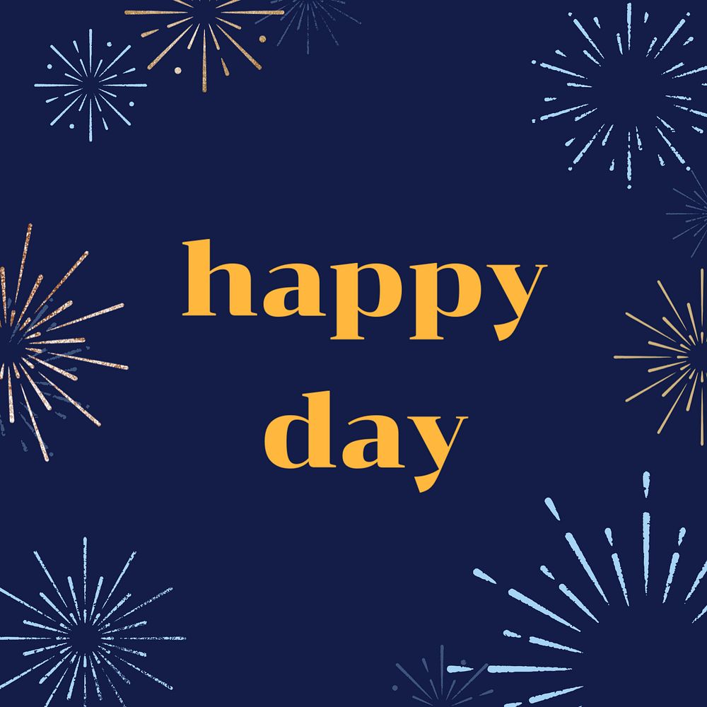 Happy day Instagram post template, editable text