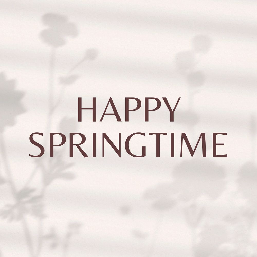 Happy springtime Instagram post template, editable text