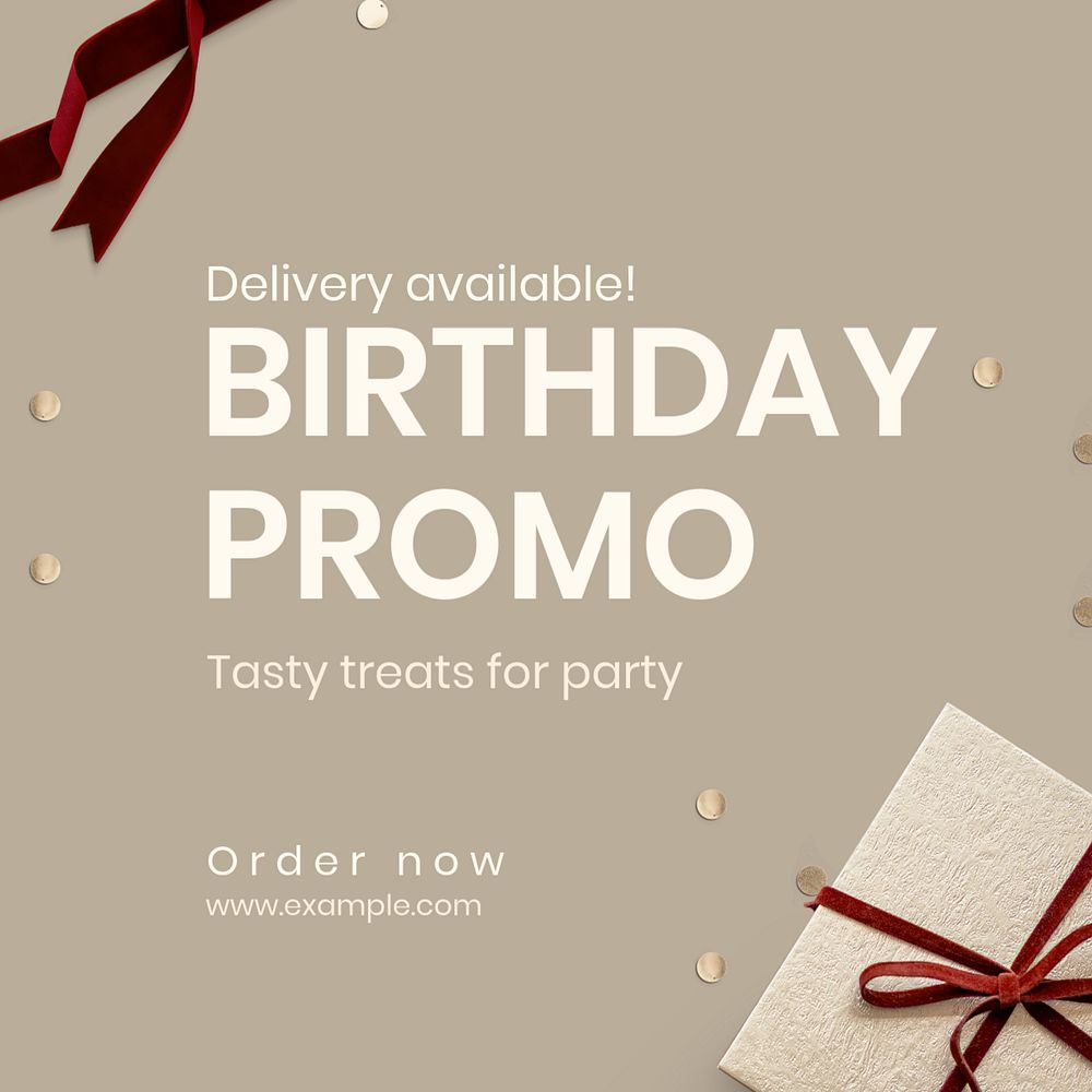 Birthday promotion Instagram post template, editable text