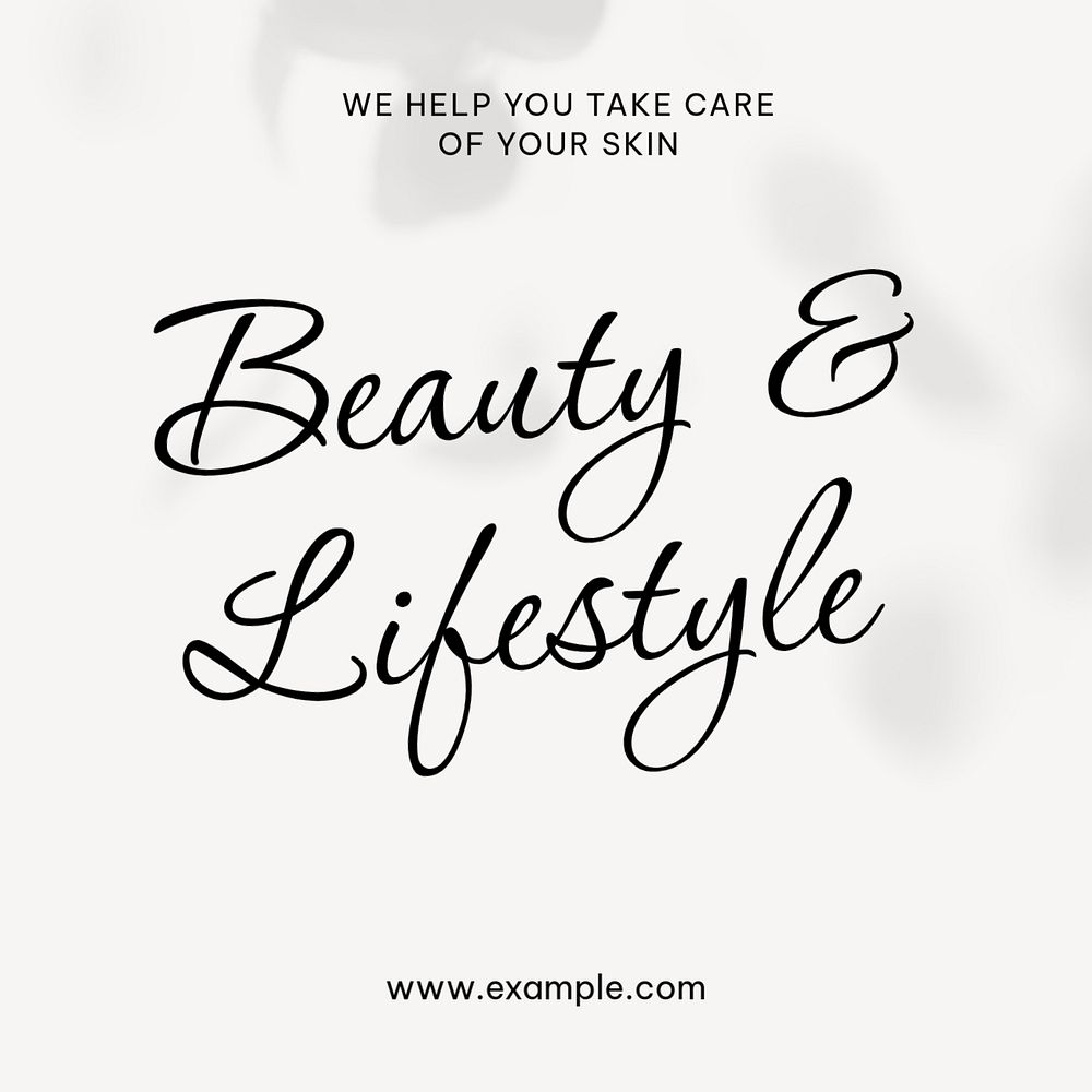 Beauty & lifestyle Instagram post template, editable text