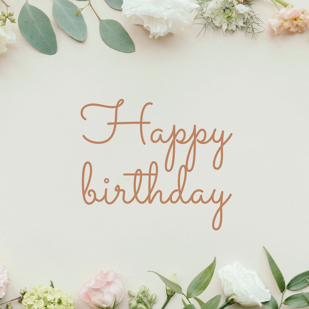 Happy birthday Instagram post template, editable text