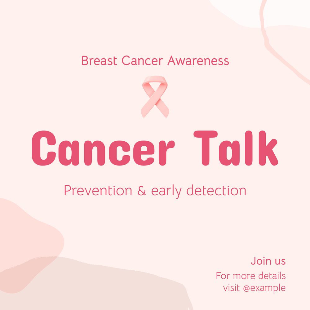 Cancer talk Instagram post template, editable text