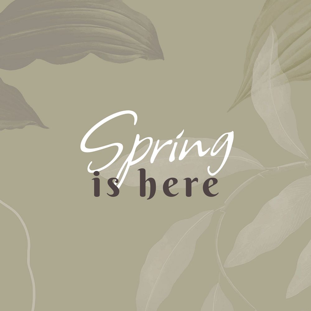 Spring is here Instagram post template, editable text