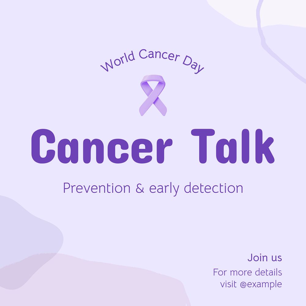 Cancer talk Instagram post template, editable text