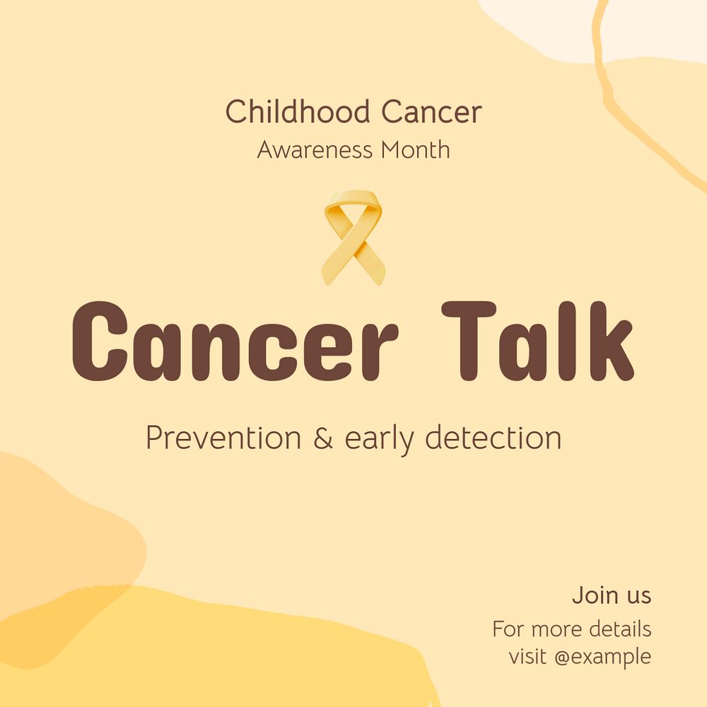 Cancer talk Instagram post template, editable text