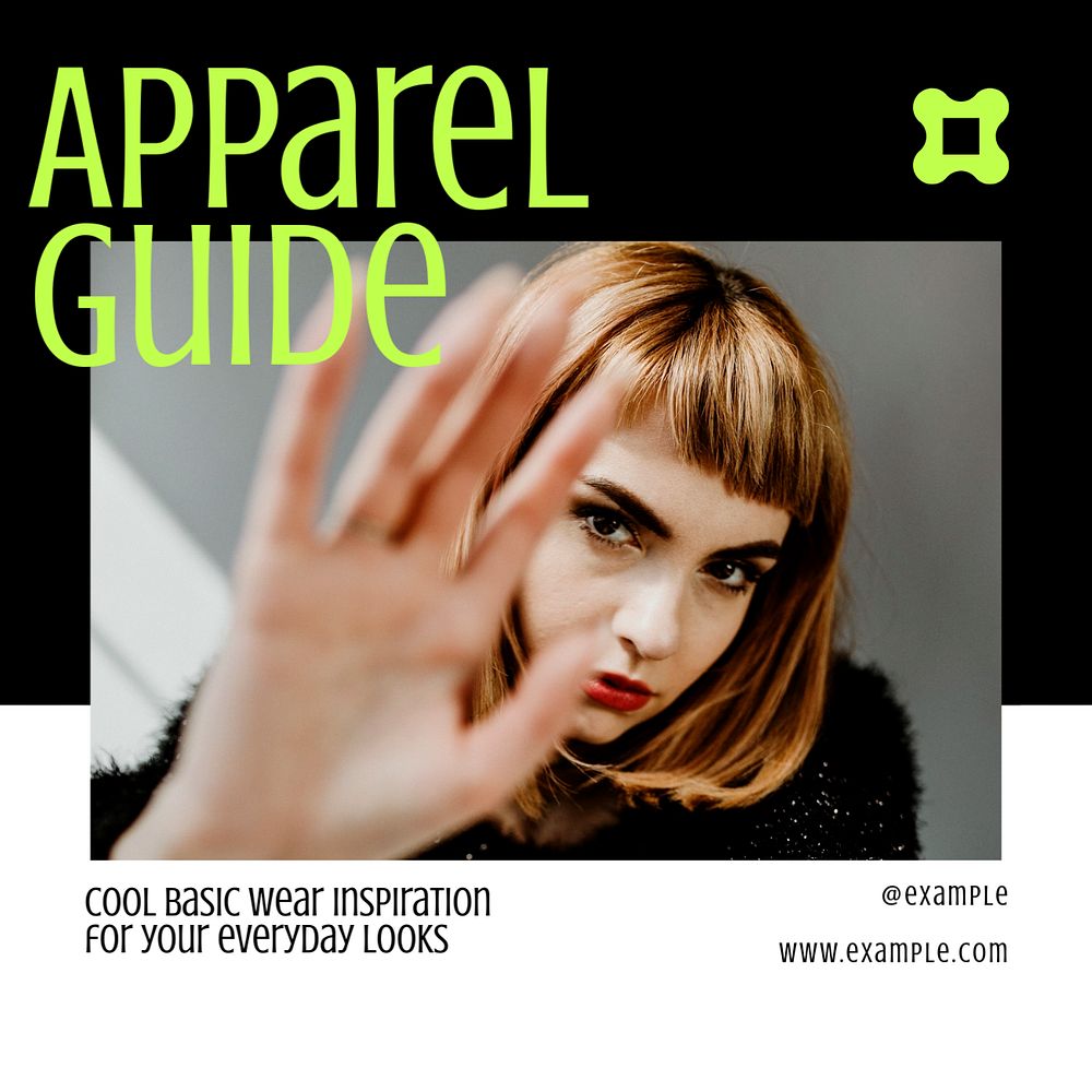 Apparel guide Instagram post template, editable text