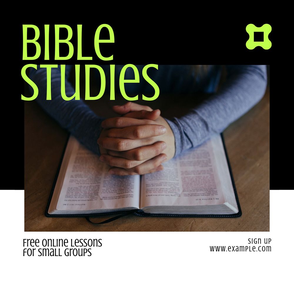 Bible studies Instagram post template, editable text