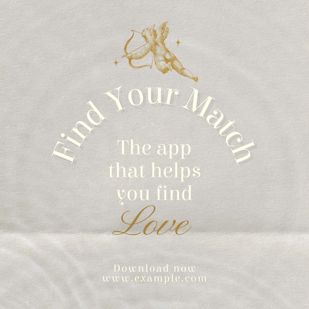 Find your match Instagram post template, editable text