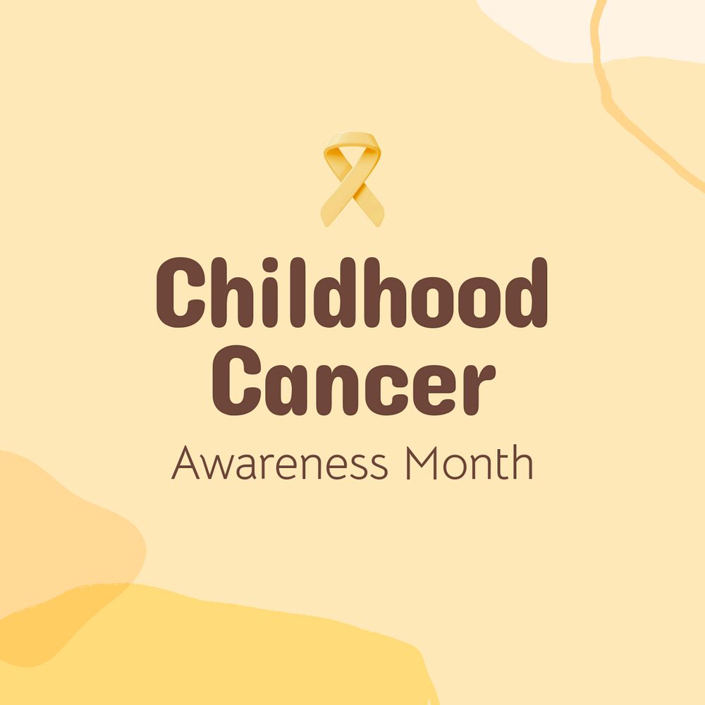 Childhood cancer month Instagram post template, editable text