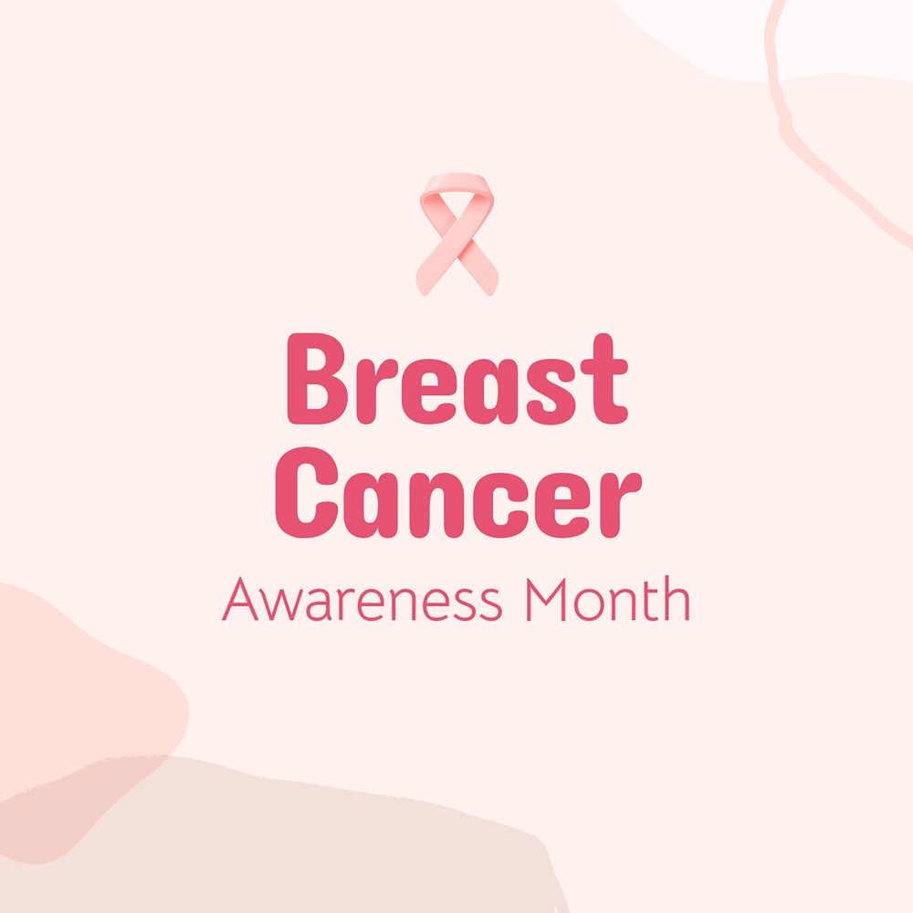 Breast cancer awareness Instagram post template, editable text