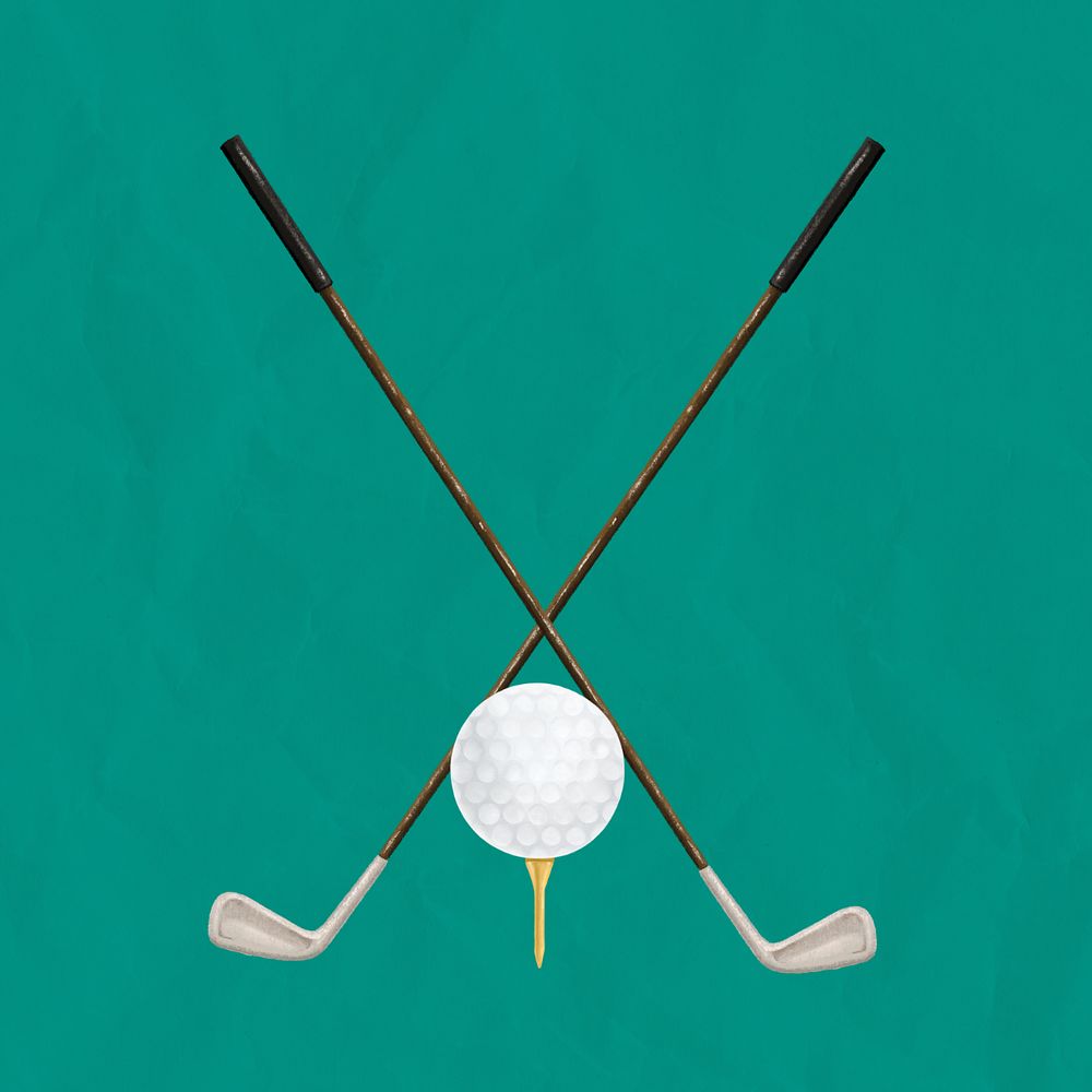 Golfing aesthetic, sport equipment illustration, editable design