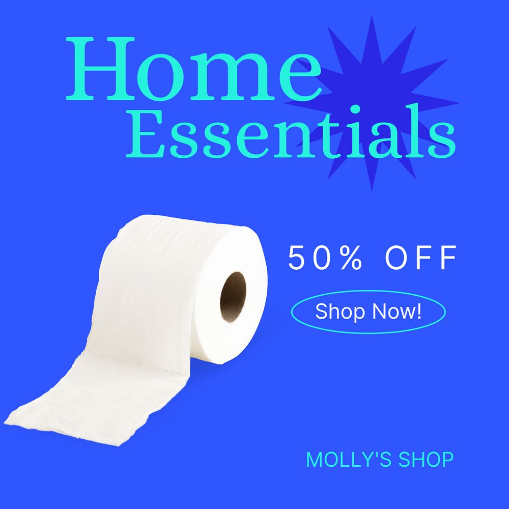 Home essentials sale Instagram post template, editable text