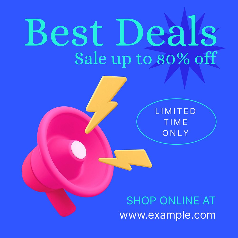 Best deals Instagram post template, editable text