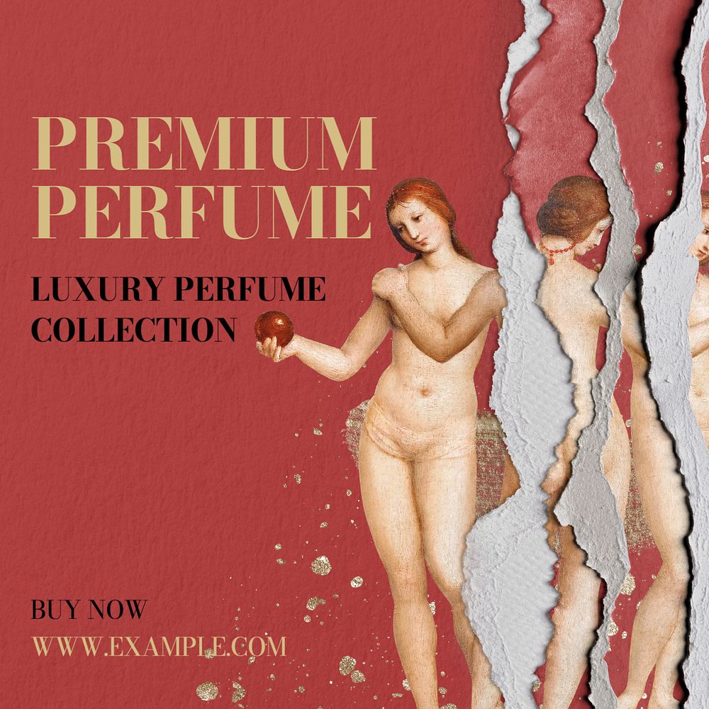 Premium perfume Instagram post template, editable text