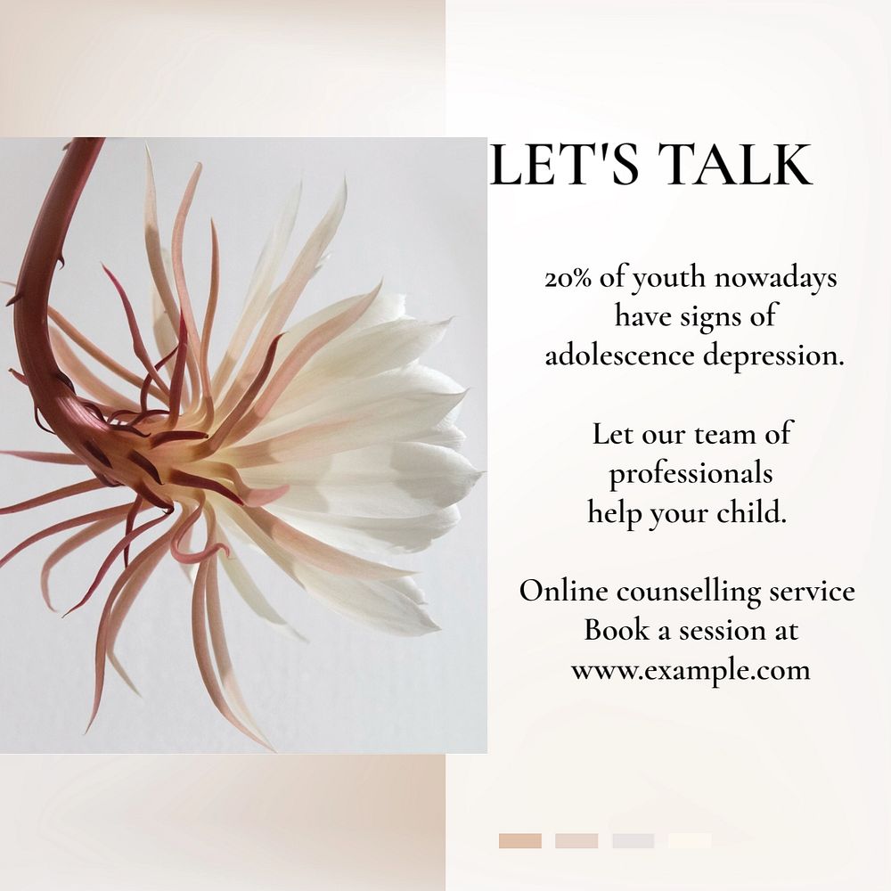 Online counseling Instagram post template, editable social media design