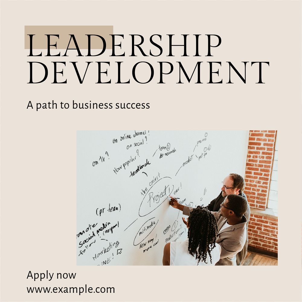 Leadership development Instagram post template, editable social media design