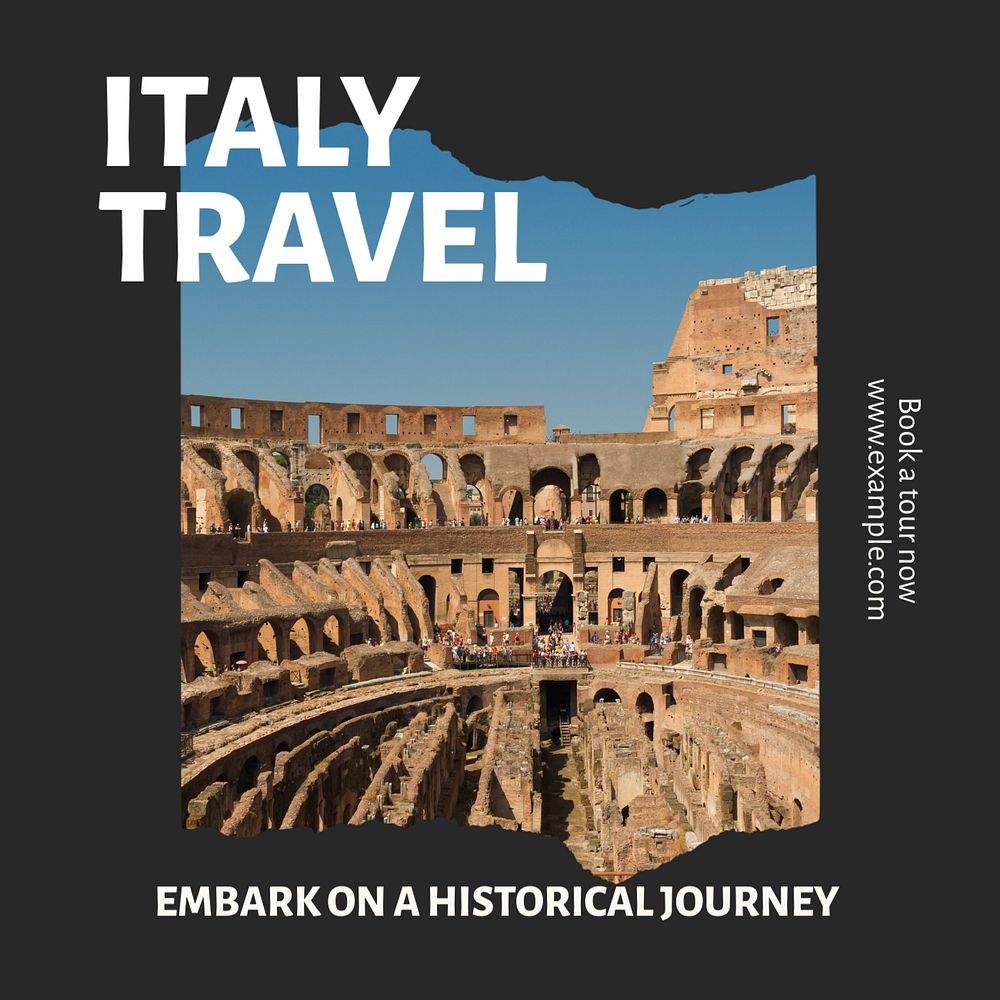 Italy travel Instagram post template, editable design