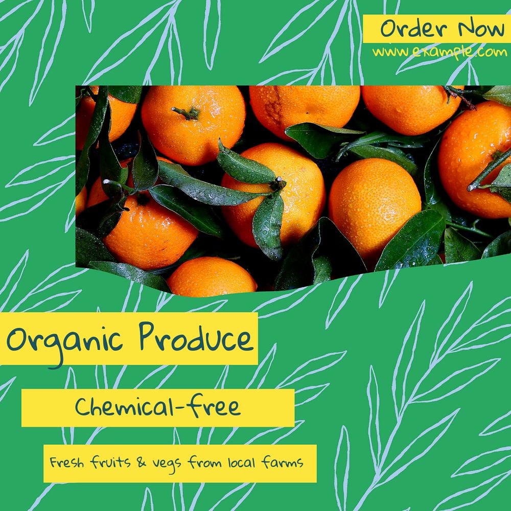 Organic produce Instagram post template, editable design