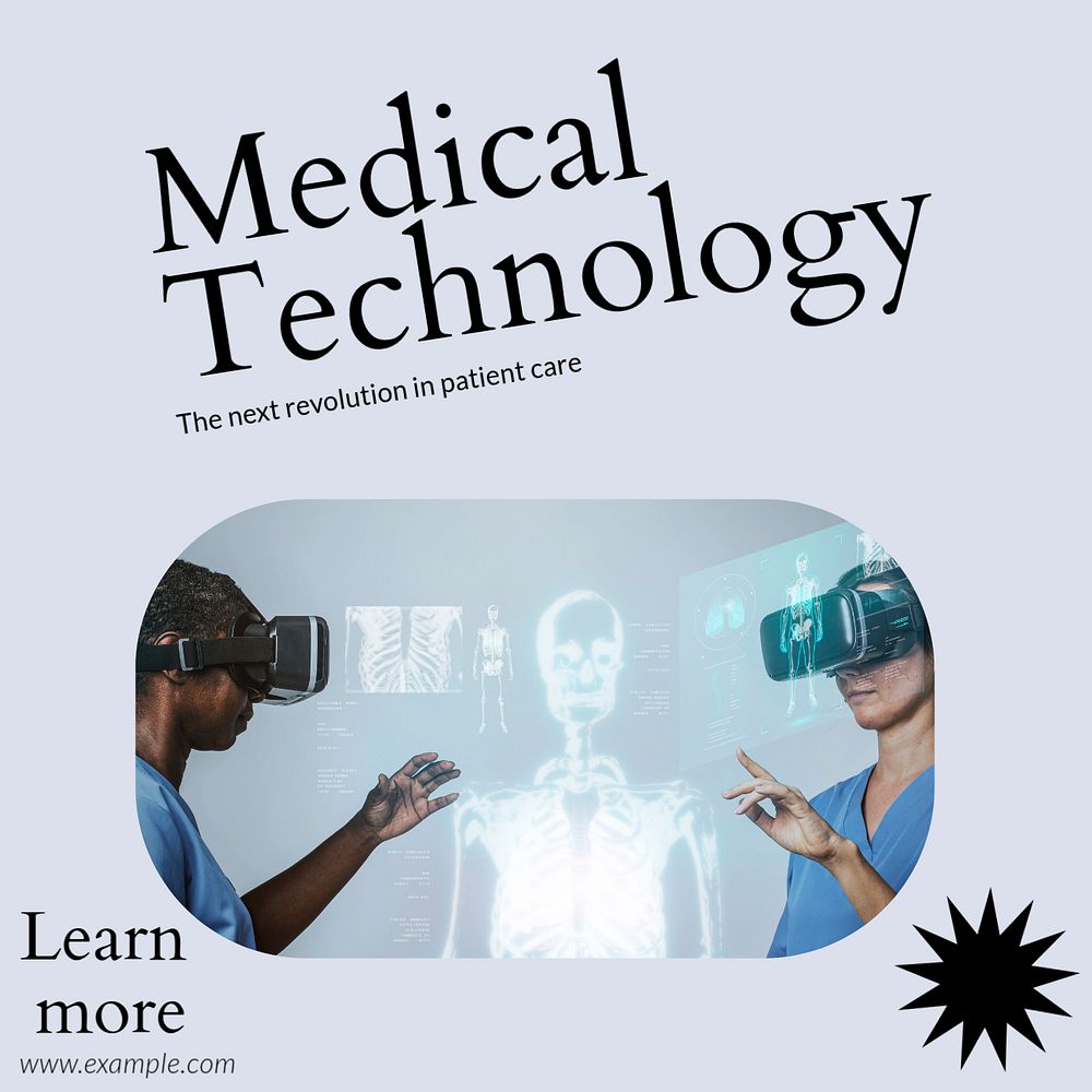 Medical technology Instagram post template, editable design