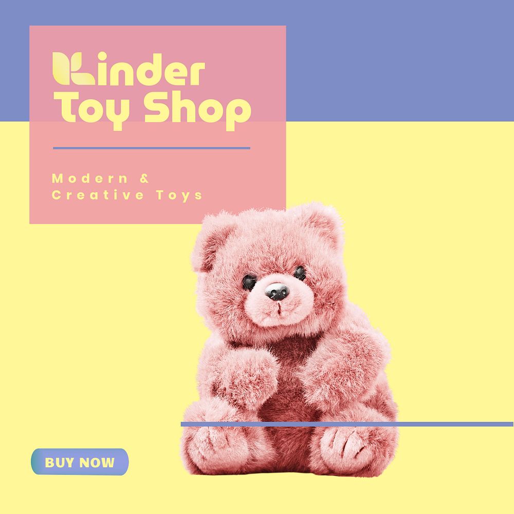 Toy shop Instagram post template, editable design