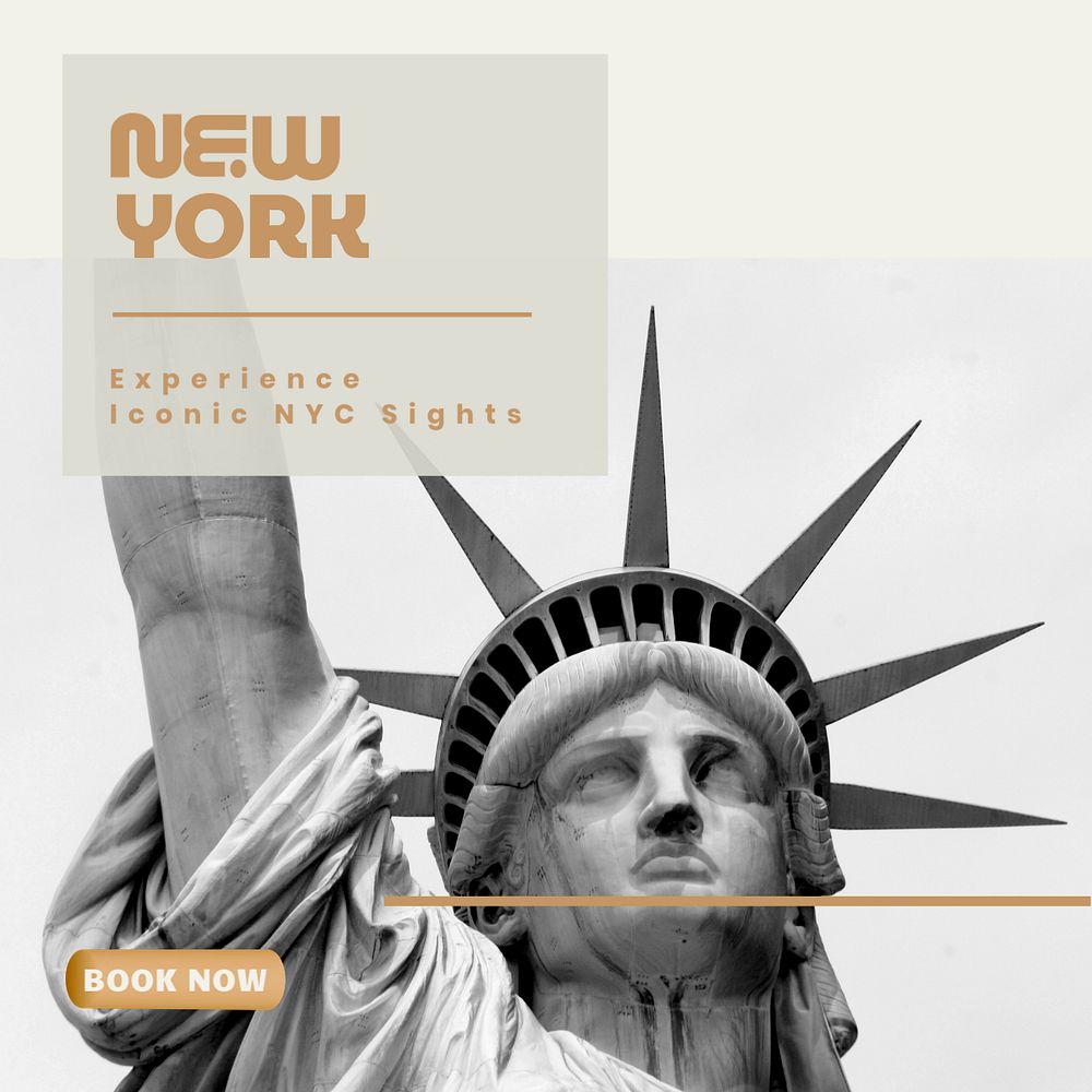 New york Instagram post template, editable design