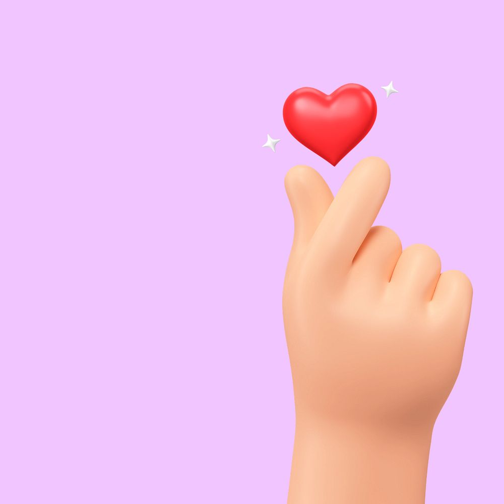 Mini heart hand, 3D Valentine's celebration remix, editable design