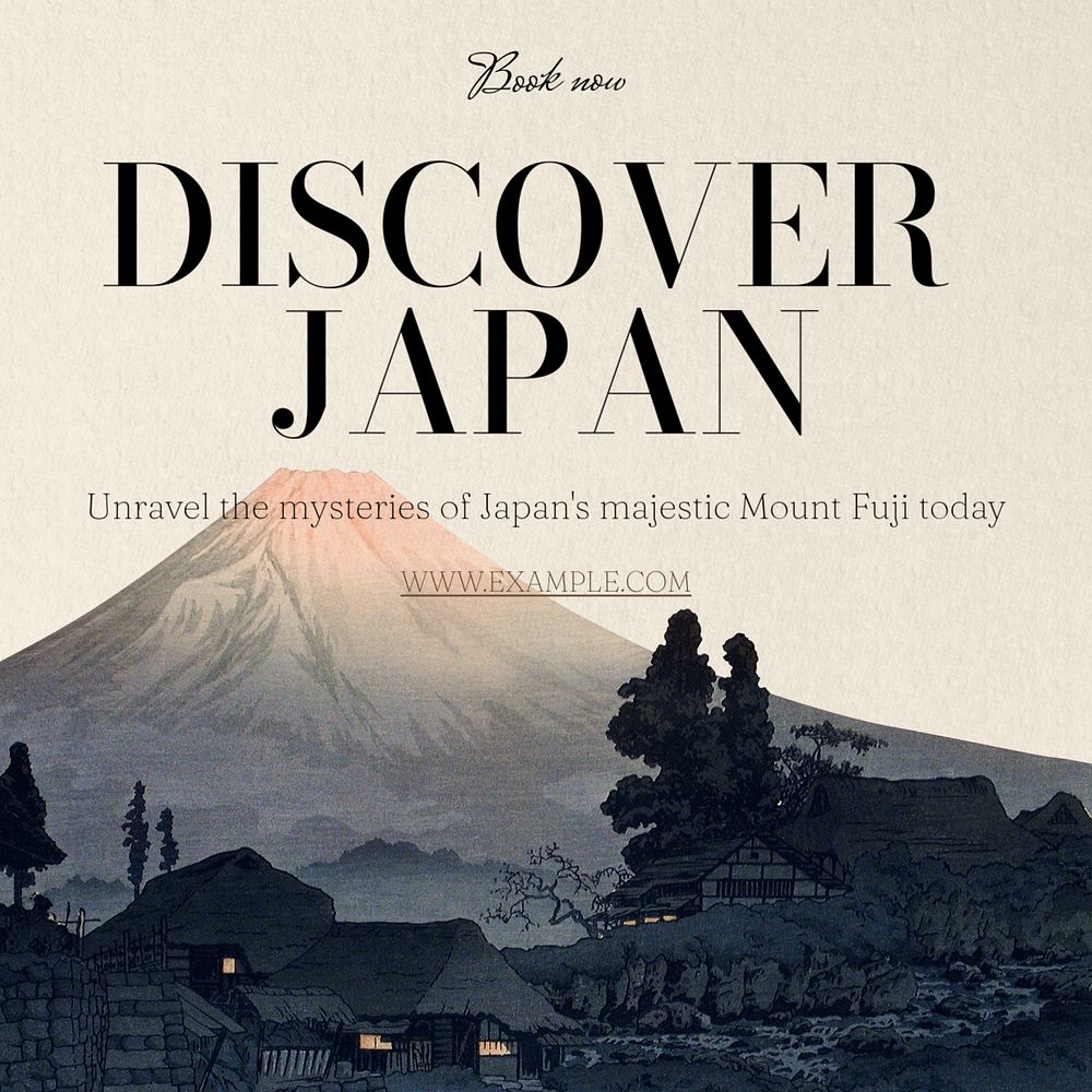 Discover Japan Instagram post template, editable text