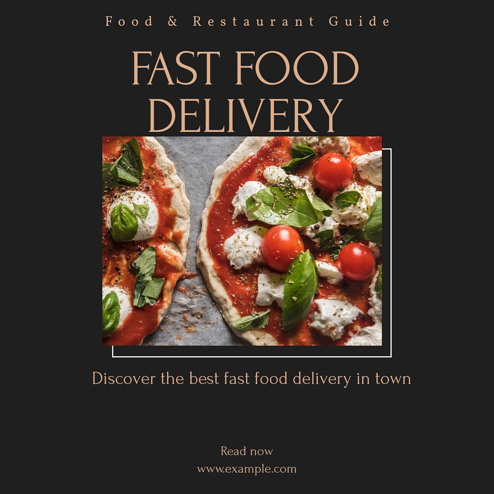 Fast food delivery Facebook post template, editable design