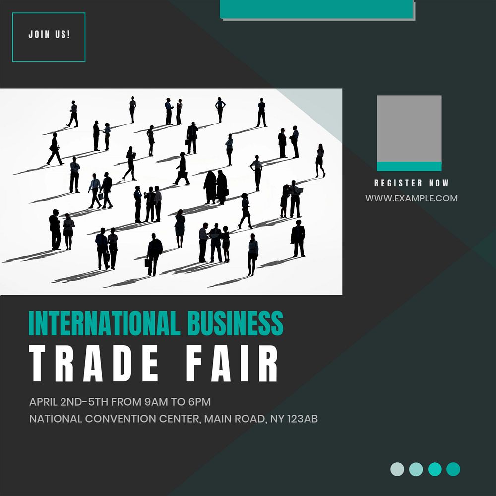 Business trade fair Facebook post template, editable design