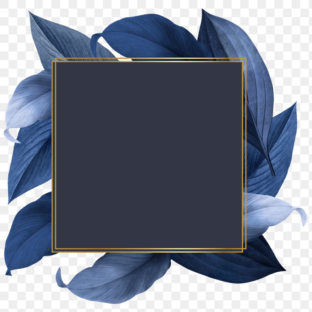 Square gold frame, editable leaf design