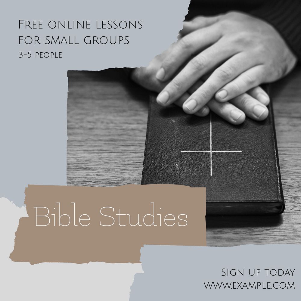 Bible studies Instagram post template, editable social media design