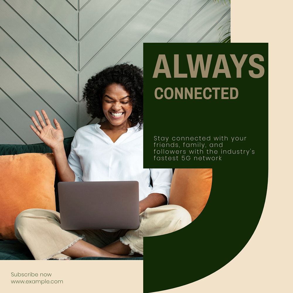 Always connected Instagram post template, editable social media design