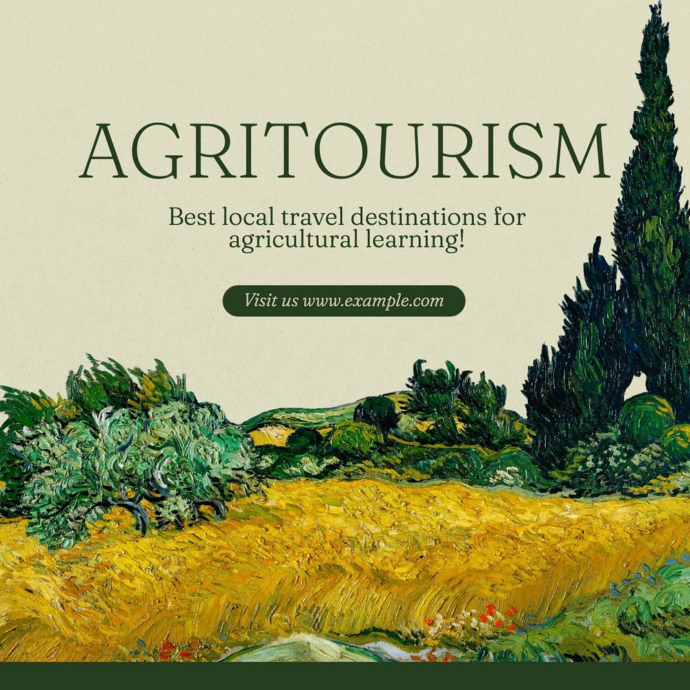 Agritourism Instagram post template, editable text